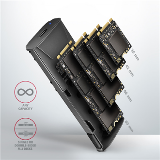 AXAGON USB-C 10Gbps - M.2 NVMe and SATA SSD THIN SCREWLESS box | EEM2-GTS2 AXAGON USB-C 10Gbps - M.2 NVMe and SATA SSD THIN SCREWLESS box | EEM2-GTS2