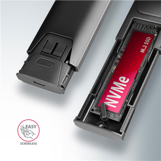 AXAGON USB-C 10Gbps - M.2 NVMe and SATA SSD THIN SCREWLESS box | EEM2-GTS2 AXAGON USB-C 10Gbps - M.2 NVMe and SATA SSD THIN SCREWLESS box | EEM2-GTS2