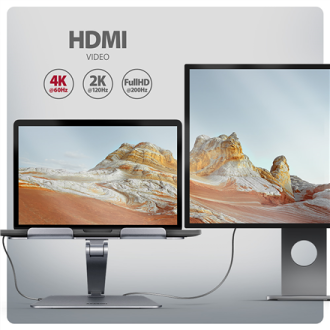 AXAGON Desk Mount | HMC-STND USB-C 5Gbps Stand and Hub 7in1 | Adjustable Height, Tilt | 10-16 AXAGON Desk Mount | HMC-STND USB-C 5Gbps Stand and Hub 7in1 | Adjustable Height, Tilt | 10-16