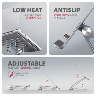 AXAGON Desk Mount | HMC-STND USB-C 5Gbps Stand and Hub 7in1 | Adjustable Height, Tilt | 10-16 AXAGON Desk Mount | HMC-STND USB-C 5Gbps Stand and Hub 7in1 | Adjustable Height, Tilt | 10-16
