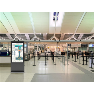 EDBAK Floor stand | IDS10.55 Indoor Public Display Totem with glass front | 55 EDBAK Floor stand | IDS10.55 Indoor Public Display Totem with glass front | 55