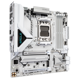 Gigabyte B850M EAGLE WF6E ICE | Processor family AMD | Processor socket AM5 | DDR5 | Supported hard disk drive interfaces SATA, Gigabyte B850M EAGLE WF6E ICE | Processor family AMD | Processor socket AM5 | DDR5 | Supported hard disk drive interfaces SATA,