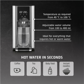 Caso | Turbo hot water dispenser | HW 620 | Water Dispenser | 2600 W | 2.5 L | Plastic/Stainless Steel | Black/Stainless Steel Caso | Turbo hot water dispenser | HW 620 | Water Dispenser | 2600 W | 2.5 L | Plastic/Stainless Steel | Black/Stainless Steel