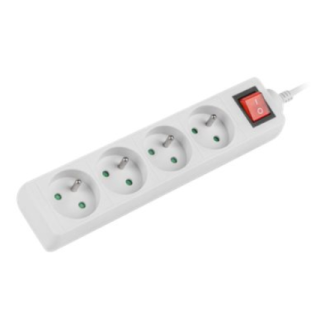 Lanberg Cable Power Strip, 4X French Outlets with Switch, Quality-Grade Copper, 1.5 m | PS1-04E-0150-W