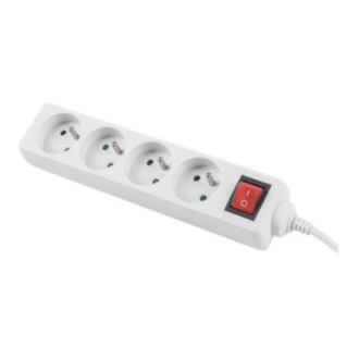 Lanberg Cable Power Strip, 4X French Outlets with Switch, Quality-Grade Copper, 1.5 m | PS1-04E-0150-W