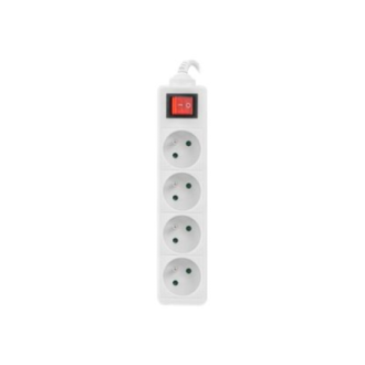Lanberg Cable Power Strip, 4X French Outlets with Switch, Quality-Grade Copper, 1.5 m | PS1-04E-0150-W