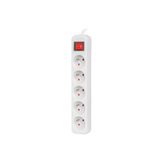 Lanberg Cable Power Strip, 5X French Outlets with Switch, Quality-Grade Copper, 1.5 m | PS1-05E-0150-W Lanberg Cable Power Strip, 5X French Outlets with Switch, Quality-Grade Copper, 1.5 m | PS1-05E-0150-W