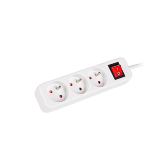 Lanberg Cable Power Strip 3M 3X French Outlets with Switch, Quality-Grade Copper | PS1-03E-0300-W Lanberg Cable Power Strip 3M 3X French Outlets with Switch, Quality-Grade Copper | PS1-03E-0300-W
