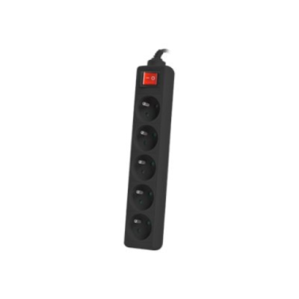 Lanberg Cable Power Strip, 5X French Outlets with Switch, Quality-Grade Copper, 1.5 m | PS1-05E-0150-BK