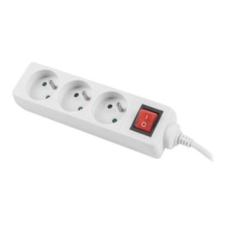 Lanberg Cable Power Strip 3M 3X French Outlets with Switch, Quality-Grade Copper | PS1-03E-0300-W Lanberg Cable Power Strip 3M 3X French Outlets with Switch, Quality-Grade Copper | PS1-03E-0300-W