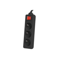 Lanberg Cable Power Strip, 3X French Outlets with Switch, Quality-Grade Copper, 3 m | PS1-03E-0300-BK Lanberg Cable Power Strip, 3X French Outlets with Switch, Quality-Grade Copper, 3 m | PS1-03E-0300-BK