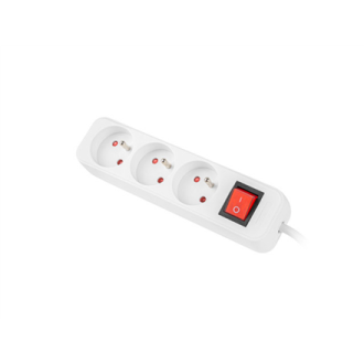 Lanberg Cable Power Strip 3M 3X French Outlets with Switch, Quality-Grade Copper | PS1-03E-0300-W Lanberg Cable Power Strip 3M 3X French Outlets with Switch, Quality-Grade Copper | PS1-03E-0300-W