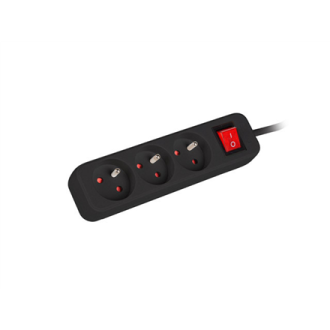Lanberg Cable Power Strip, 3X French Outlets with Switch, Quality-Grade Copper, 3 m | PS1-03E-0300-BK Lanberg Cable Power Strip, 3X French Outlets with Switch, Quality-Grade Copper, 3 m | PS1-03E-0300-BK