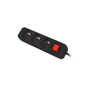 Lanberg Cable Power Strip, 3X French Outlets with Switch, Quality-Grade Copper, 3 m | PS1-03E-0300-BK Lanberg Cable Power Strip, 3X French Outlets with Switch, Quality-Grade Copper, 3 m | PS1-03E-0300-BK