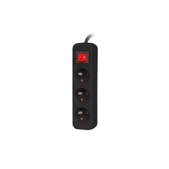 Lanberg Cable Power Strip, 3X French Outlets with Switch, Quality-Grade Copper, 3 m | PS1-03E-0300-BK Lanberg Cable Power Strip, 3X French Outlets with Switch, Quality-Grade Copper, 3 m | PS1-03E-0300-BK