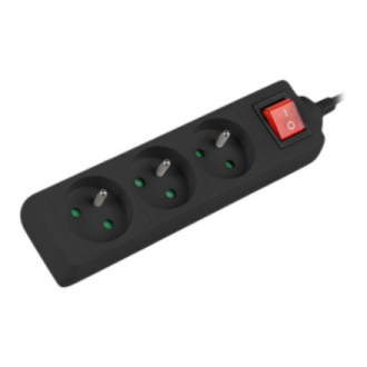 Lanberg Cable Power Strip, 3X French Outlets with Switch, Quality-Grade Copper, 3 m | PS1-03E-0300-BK Lanberg Cable Power Strip, 3X French Outlets with Switch, Quality-Grade Copper, 3 m | PS1-03E-0300-BK