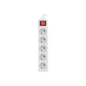 Lanberg Cable Power Strip, 5X French Outlets with Switch, Quality-Grade Copper, 3 m | PS1-05E-0300-W