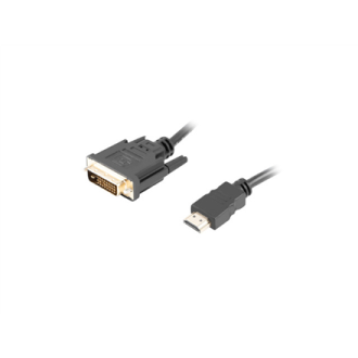 Lanberg HDMI to DVI-D Cable Dual Link with Gold-Plated 4K Connectors | CA-HDDV-20CU-0018-BK | HDMI to DVI-D | 1.8 m Lanberg HDMI to DVI-D Cable Dual Link with Gold-Plated 4K Connectors | CA-HDDV-20CU-0018-BK | HDMI to DVI-D | 1.8 m