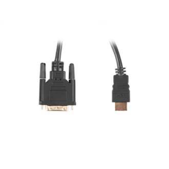 Lanberg HDMI to DVI-D Cable Dual Link with Gold-Plated 4K Connectors | CA-HDDV-20CU-0018-BK | HDMI to DVI-D | 1.8 m Lanberg HDMI to DVI-D Cable Dual Link with Gold-Plated 4K Connectors | CA-HDDV-20CU-0018-BK | HDMI to DVI-D | 1.8 m