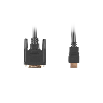 Lanberg HDMI to DVI-D Cable, Single Link with Gold-Plated Connectors | CA-HDDV-10CC-0018-BK | HDMI to DVI-D | 1.8 m Lanberg HDMI to DVI-D Cable, Single Link with Gold-Plated Connectors | CA-HDDV-10CC-0018-BK | HDMI to DVI-D | 1.8 m