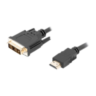 Lanberg HDMI to DVI-D Cable, Single Link with Gold-Plated Connectors | CA-HDDV-10CC-0018-BK | HDMI to DVI-D | 1.8 m Lanberg HDMI to DVI-D Cable, Single Link with Gold-Plated Connectors | CA-HDDV-10CC-0018-BK | HDMI to DVI-D | 1.8 m