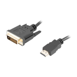 Lanberg HDMI to DVI-D Cable Dual Link with Gold-Plated 4K Connectors | CA-HDDV-20CU-0018-BK | HDMI to DVI-D | 1.8 m Lanberg HDMI to DVI-D Cable Dual Link with Gold-Plated 4K Connectors | CA-HDDV-20CU-0018-BK | HDMI to DVI-D | 1.8 m
