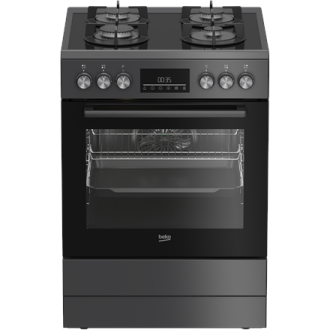 BEKO Cooker | FBM62330GADSN | Hob type Gas | Oven type Electric | Grey | Width 60 cm | Grilling | LED | Depth 60 cm | 72 L BEKO Cooker | FBM62330GADSN | Hob type Gas | Oven type Electric | Grey | Width 60 cm | Grilling | LED | Depth 60 cm | 72 L