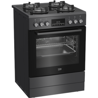 BEKO Cooker | FBM62330GADSN | Hob type Gas | Oven type Electric | Grey | Width 60 cm | Grilling | LED | Depth 60 cm | 72 L BEKO Cooker | FBM62330GADSN | Hob type Gas | Oven type Electric | Grey | Width 60 cm | Grilling | LED | Depth 60 cm | 72 L