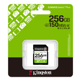 Kingston Canvas Select Plus | 256 GB | SD | Flash memory class Class 10, UHS-I, U1/U3, Video Class 10/30 Kingston Canvas Select Plus | 256 GB | SD | Flash memory class Class 10, UHS-I, U1/U3, Video Class 10/30