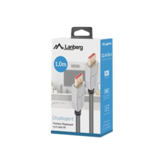 Lanberg DisplayPort M/M Cable 20 PIN V1.4 8K 60HZ | CA-DPDP-20CU-0010-BK | 1 m Lanberg DisplayPort M/M Cable 20 PIN V1.4 8K 60HZ | CA-DPDP-20CU-0010-BK | 1 m
