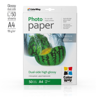 ColorWay Photo Paper, 50 sheets | Dual-side High Glossy | 155 g/m | A4 ColorWay Photo Paper, 50 sheets | Dual-side High Glossy | 155 g/m | A4