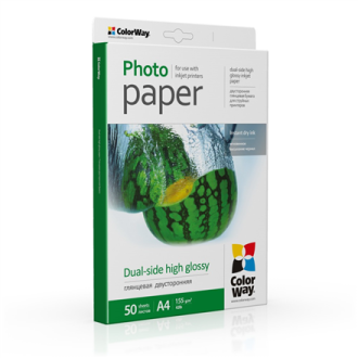 ColorWay Photo Paper, 50 sheets | Dual-side High Glossy | 155 g/m | A4 ColorWay Photo Paper, 50 sheets | Dual-side High Glossy | 155 g/m | A4