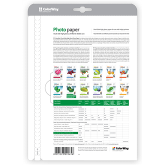 ColorWay Photo Paper, 50 sheets | Dual-side High Glossy | 155 g/m | A4 ColorWay Photo Paper, 50 sheets | Dual-side High Glossy | 155 g/m | A4