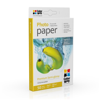 ColorWay Photo Paper, 50 sheets | Premium Semi-Glossy | 255 g/m | 10x15