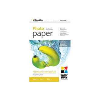 ColorWay Photo Paper, 50 sheets | Premium Semi-Glossy | 255 g/m | 10x15