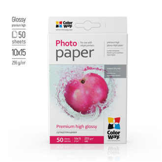 ColorWay Photo Paper, 50 sheets | Premium High Glossy | 255 g/m | 10x15 ColorWay Photo Paper, 50 sheets | Premium High Glossy | 255 g/m | 10x15