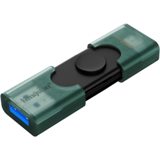 Kingston USB Flash Drive | DataTraveler Duo | 256 GB | USB Type-C/Type-A | Black/Green Kingston USB Flash Drive | DataTraveler Duo | 256 GB | USB Type-C/Type-A | Black/Green