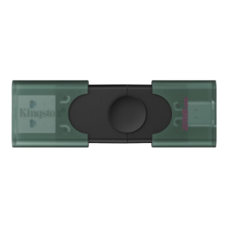 Kingston USB Flash Drive | DataTraveler Duo | 256 GB | USB Type-C/Type-A | Black/Green Kingston USB Flash Drive | DataTraveler Duo | 256 GB | USB Type-C/Type-A | Black/Green