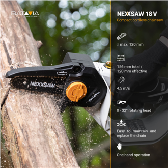 Batavia B.V. Chainsaw | 18V Nexxsaw Cordless One-Hand 6'' V3 - Without Battery and Charger Batavia B.V. Chainsaw | 18V Nexxsaw Cordless One-Hand 6'' V3 - Without Battery and Charger