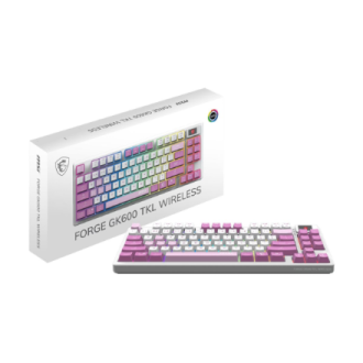 MSI FORGE GK600 TKL WIRELESS VIOLET | Gaming keyboard | Wireless | US | Mechanical Linear MSI FORGE GK600 TKL WIRELESS VIOLET | Gaming keyboard | Wireless | US | Mechanical Linear