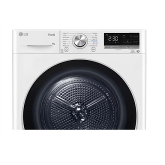 LG Dryer Machine | RH80V9AV3N | Energy efficiency class C | Front loading | 8 kg | LED | Depth 69 cm | Wi-Fi | White LG Dryer Machine | RH80V9AV3N | Energy efficiency class C | Front loading | 8 kg | LED | Depth 69 cm | Wi-Fi | White