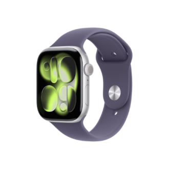 Apple Watch Series 11 GPS + Cellular 46mm Silver Aluminium Case with Purple Fog Sport Band - S/M | Apple Apple Watch Series 11 GPS + Cellular 46mm Silver Aluminium Case with Purple Fog Sport Band - S/M | Apple