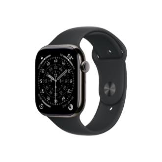 Apple Watch Series 11 GPS + Cellular 46mm Slate Titanium Case with Black Sport Band - M/L | Apple Apple Watch Series 11 GPS + Cellular 46mm Slate Titanium Case with Black Sport Band - M/L | Apple