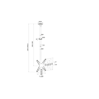 Neomounts Ceiling mount | FPMA-C340BLACK Monitor/TV mount ceiling screen | Adjustable Height, Rotate, Tilt, Swivel | 32-75 Neomounts Ceiling mount | FPMA-C340BLACK Monitor/TV mount ceiling screen | Adjustable Height, Rotate, Tilt, Swivel | 32-75