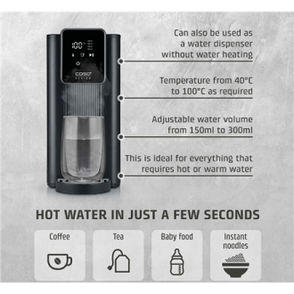Caso | Turbo Hot Water Dispenser | HW 616 | Water Dispenser | 2600 W | 2.5 L | Plastic/Stainless Steel | Black/Stainless Steel Caso | Turbo Hot Water Dispenser | HW 616 | Water Dispenser | 2600 W | 2.5 L | Plastic/Stainless Steel | Black/Stainless Steel