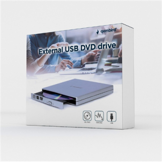 Gembird External USB DVD drive | DVD-USB-021-SV | Interface USB 2.0 | CD/DVD | CD read speed 24 x | CD write speed 24 x | Silver Gembird External USB DVD drive | DVD-USB-021-SV | Interface USB 2.0 | CD/DVD | CD read speed 24 x | CD write speed 24 x | Silver