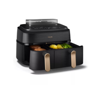 Philips Dual Steam Air Fryer | NA552/00 5000 Series | Power 2750 W | Capacity 9 L | RapidAir Plus | Black Philips Dual Steam Air Fryer | NA552/00 5000 Series | Power 2750 W | Capacity 9 L | RapidAir Plus | Black
