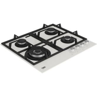 BEKO Hob | HILW64225SW | Gas | Number of burners/cooking zones 4 | Knob | White BEKO Hob | HILW64225SW | Gas | Number of burners/cooking zones 4 | Knob | White