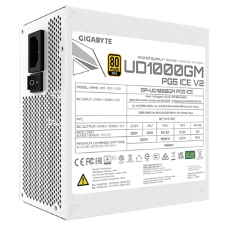 Gigabyte Power Supply | UD1000GM PG5 V2 ICE | 1000 W Gigabyte Power Supply | UD1000GM PG5 V2 ICE | 1000 W