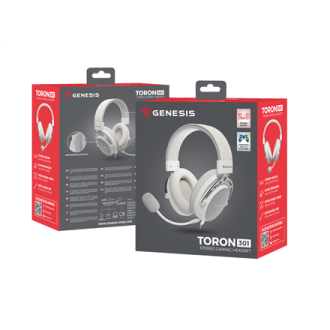 Genesis | Gaming Headset | Toron 301 | Wired | Over-Ear | Microphone | White Genesis | Gaming Headset | Toron 301 | Wired | Over-Ear | Microphone | White